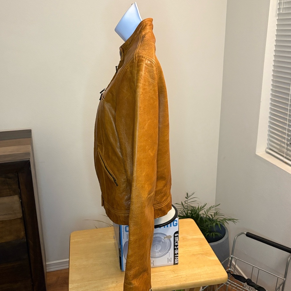 J. Crew Leather Bomber Jacket Size Small - Picture 3 of 13